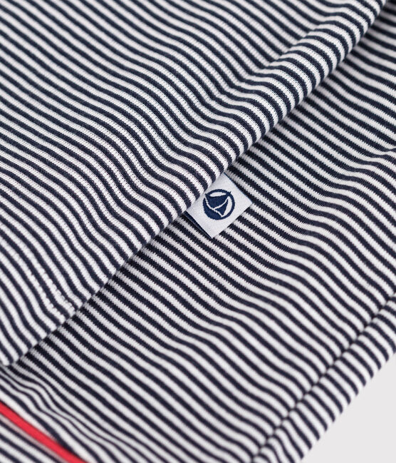 Women's striped buttoned cotton short pajamas SMOKING blue/MARSHMALLOW white