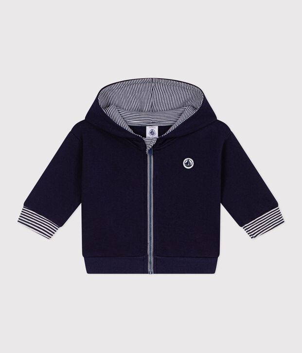 Babies' cotton hoodie with striped details SOIR