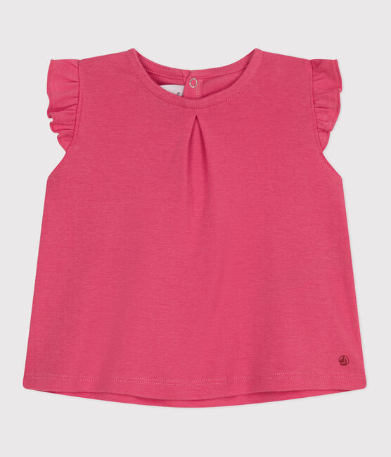 Babies' sleeveless cotton blouse PEONIA pink