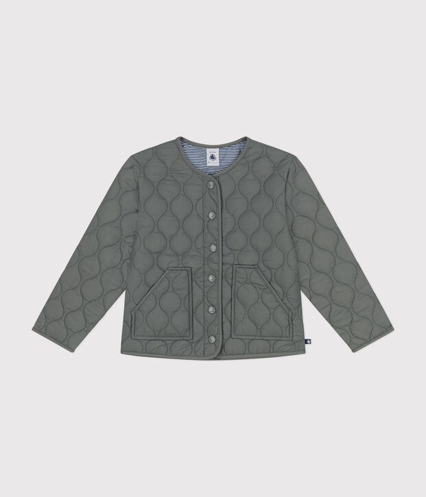 Girls' light puffer jacket green