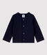 Babies' Plain Thick Organic Jersey Cardigan