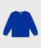 Boys' long-sleeved slub jersey T-shirt CALVIN blue