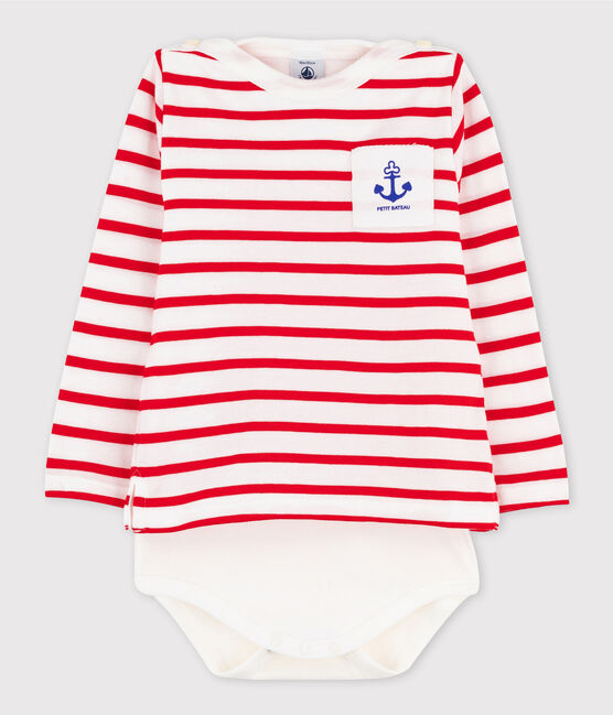 Women's printed Heart T-shirt MARSHMALLOW white/SURF blue