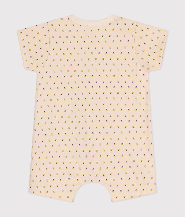Babies' Lightweight Jersey Playsuit Ecru/multicolor