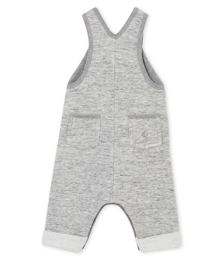 Baby boy's soft dungarees grey