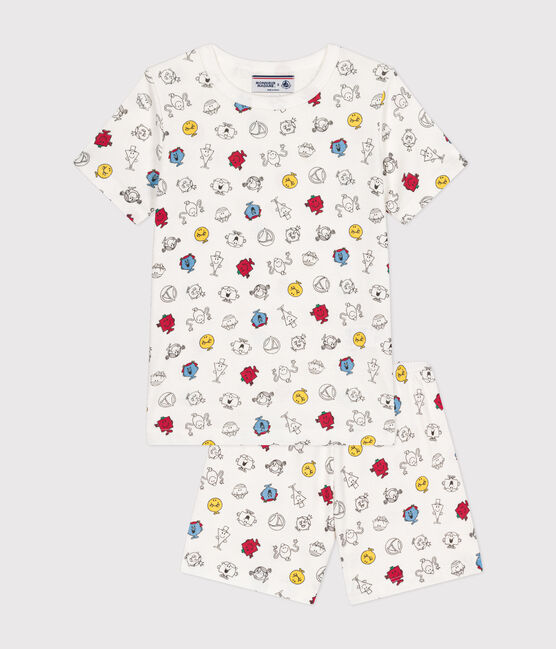 Children's Mr. Men and Little Miss short cotton pyjamas MARSHMALLOW white/MULTICO white
