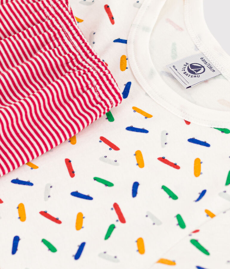 Children's Short Cotton Pyjamas white/multicolor
