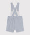Babies' Seersucker Dungaree Shorts GAULOISE /MARSHMALLOW