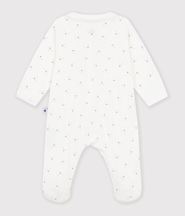 Babies' flower printed cotton pyjama suit white/multicolor