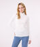Women's Iconic roll neck cotton T-shirt ECUME white