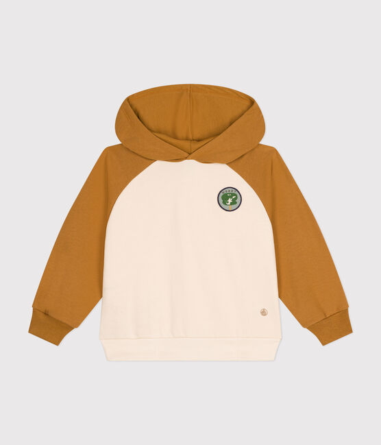 Little boys' fleece hoodie AVALANCHE beige/CUIVRE