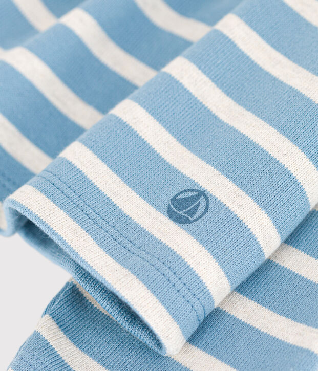 Children's unisex iconic Breton top blue/beige