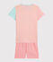 Girls' Ribbed Short Multicolour Striped Pyjamas SUNNY yellow/MULTICO white
