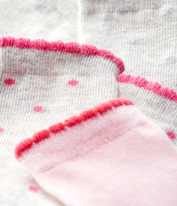 Set of 3 pairs of socks for baby girls multicolor