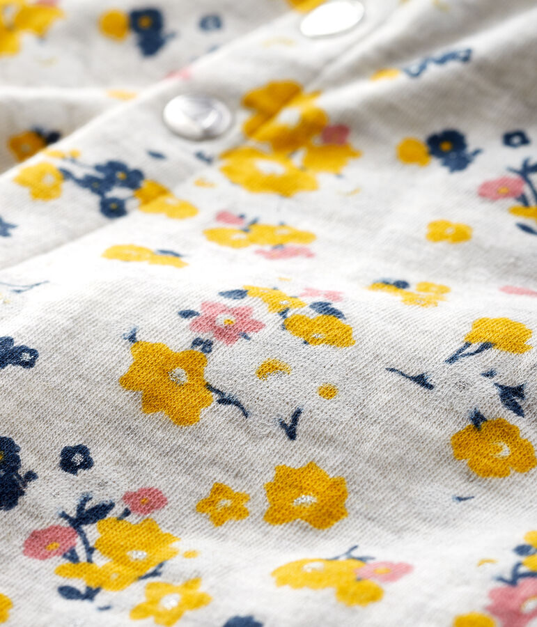 Baby girl's tubular knit cardigan beige/multicolor