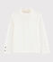 Girls' ruff collar T-shirt MARSHMALLOW white