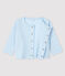 Babies' Organic Cotton 2x2 Rib Knit Cardigan FRAICHEUR blue