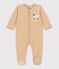 Babies' Sleep Themed Velour Sleepsuit TRENCH beige