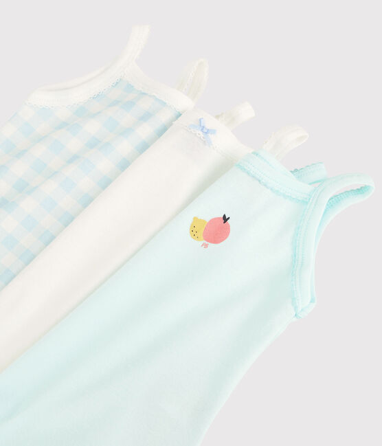 Baby Girls' Blue Gingham Strappy Bodysuits - 3-Pack variante 1