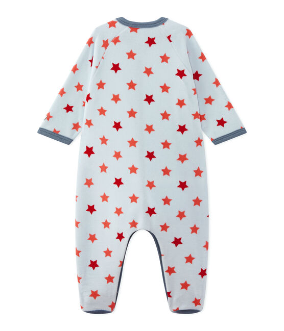 Baby boy star print sleepsuit FRAICHEUR blue/ORIENT orange/ORANGE