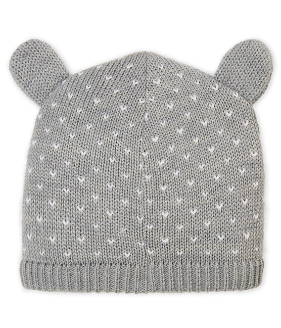 Mixed baby's hat with fleece lining SUBWAY grey/MARSHMALLOW white
