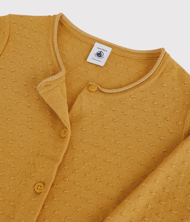 Girls' Wool/Cotton Cardigan yellow