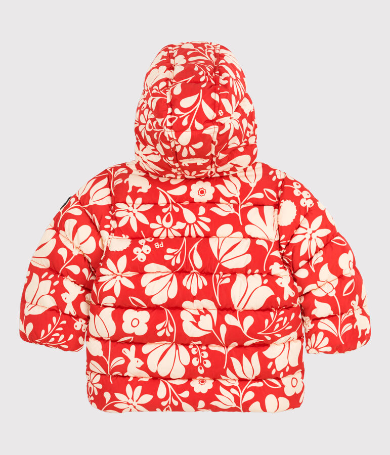 Babies' Recycled Patterned Parka orange/ecru