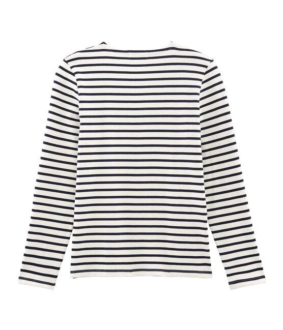 Men's iconic stripy breton top COQUILLE beige/SMOKING blue