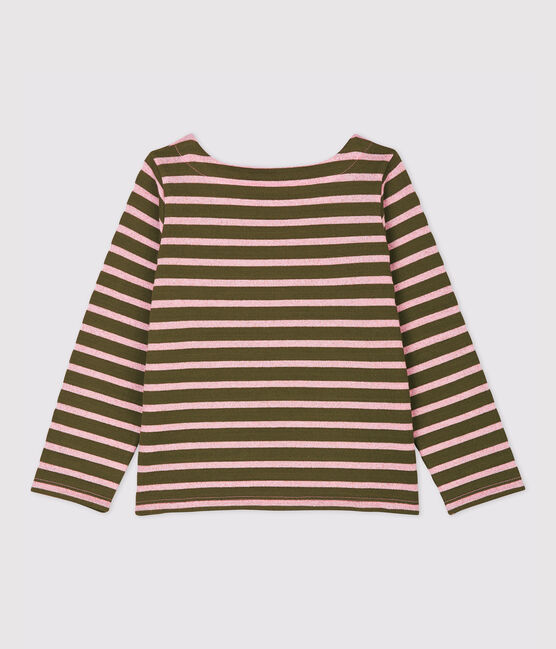 Girls' Cotton Breton Top MILITARY /CHARME BRILLANT