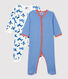 Stripy and Decorative Print Cotton Sleepsuits - 2-Pack