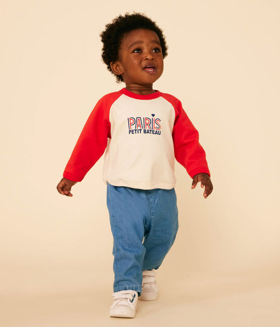 Babies' Lightweight Fleece Sweatshirt AVALANCHE red/AURORA