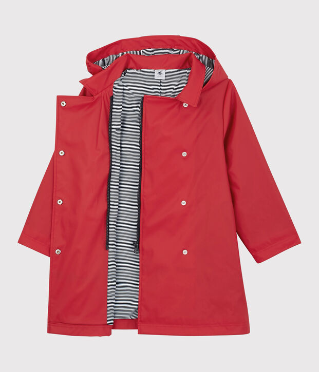 Girls' Hooded Trench coat red