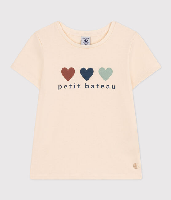 Girls' Lightweight Jersey T-Shirt AVALANCHE white/MEDIEVAL