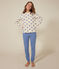 Women's cotton pyjamas in two materials BEACH blue/AVALANCHE