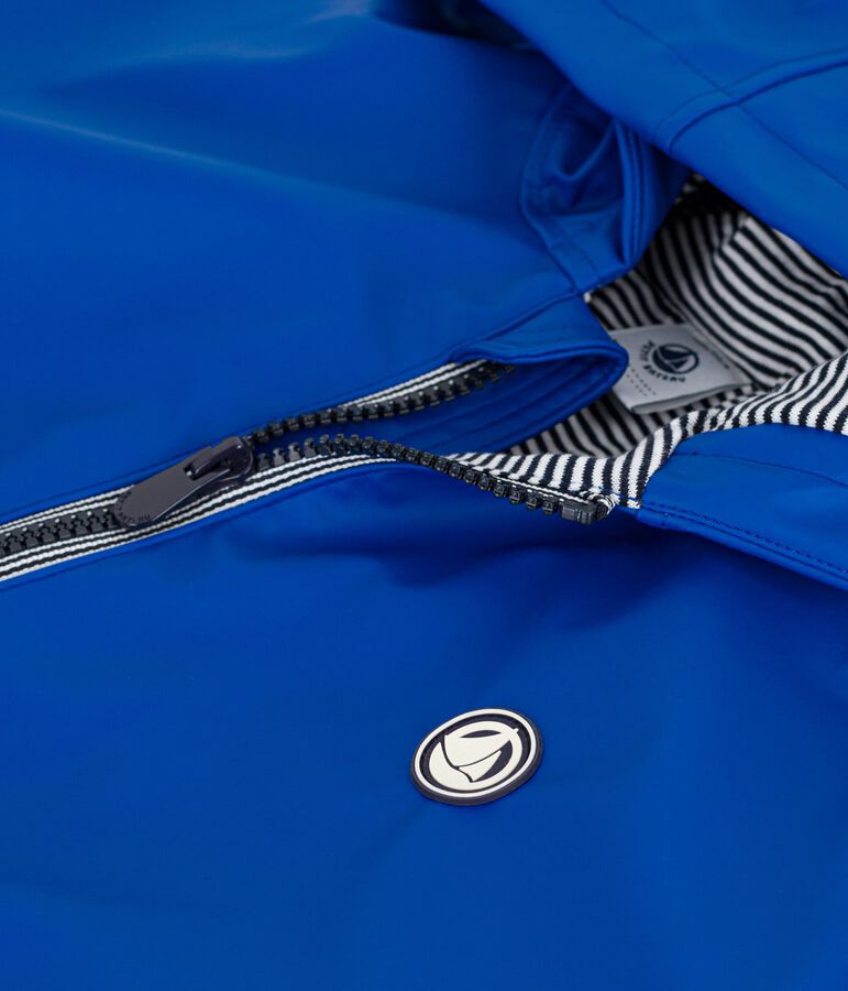 Children's jacket in plain PU blue