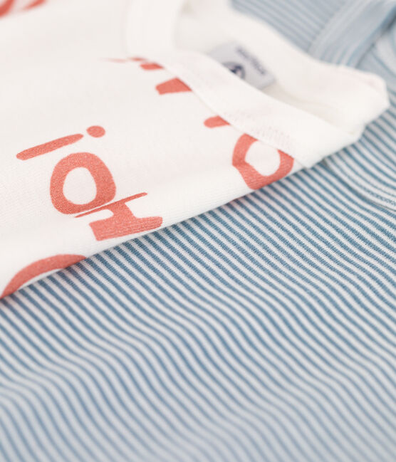 Boys' Pinstriped Short-Sleeved Cotton T-Shirt - 2-Pack variante 1