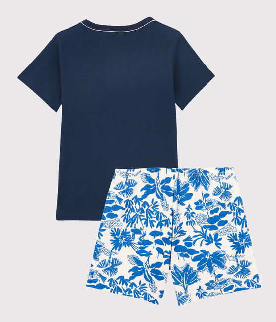 Boys' Blue Cotton Short Pyjamas MEDIEVAL blue/MULTICO white