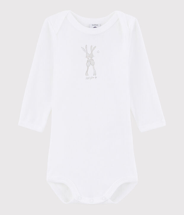 Unisex Babies' Long-Sleeved Bodysuit white