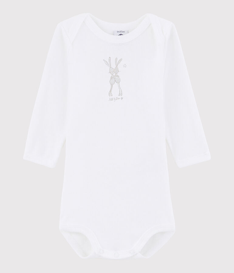 Unisex Babies' Long-Sleeved Bodysuit white
