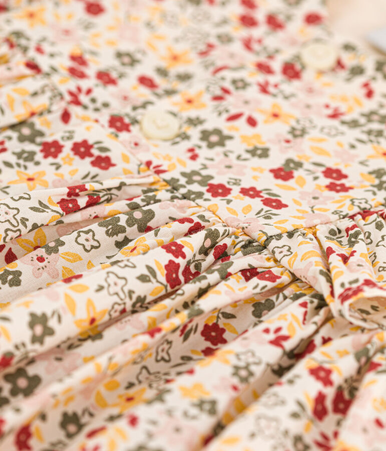 Babies' Sleeveless Poplin Dress With Bloomers Ecru/multicolor