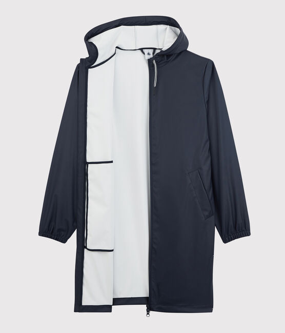 Unisex Long Light Recycled Fabric Raincoat SMOKING blue