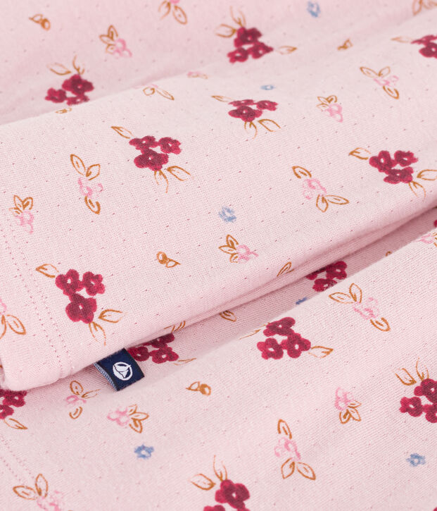 Children's long-sleeved cotton dress pink/multicolor