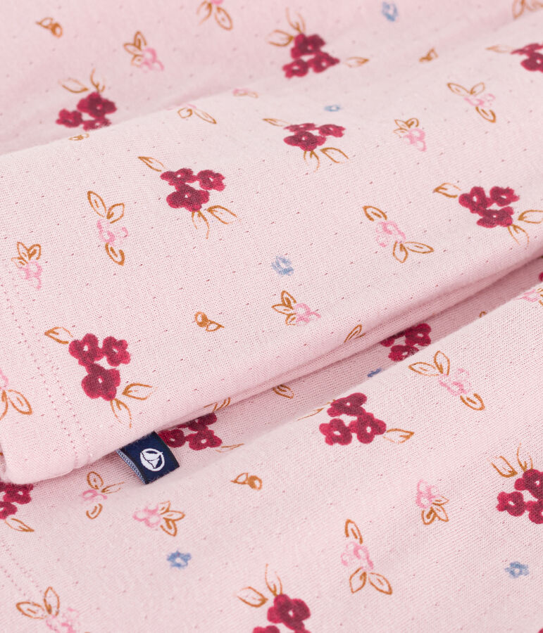 Children's long-sleeved cotton dress pink/multicolor