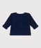 Babies' moss stitch cotton cardigan MEDIEVAL blue