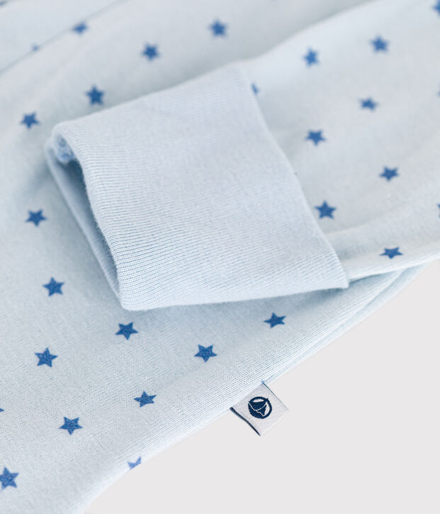 Babies' printed cotton pyjamas blue/blue