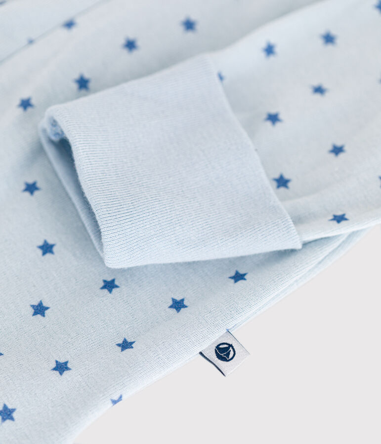 Babies' printed cotton pyjamas blue/blue