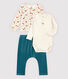 Babies' Velour and Rib Knit Three-Piece
