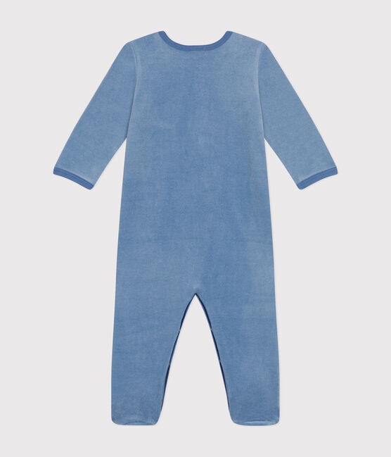 Babies' velour pyjamas BEACH blue