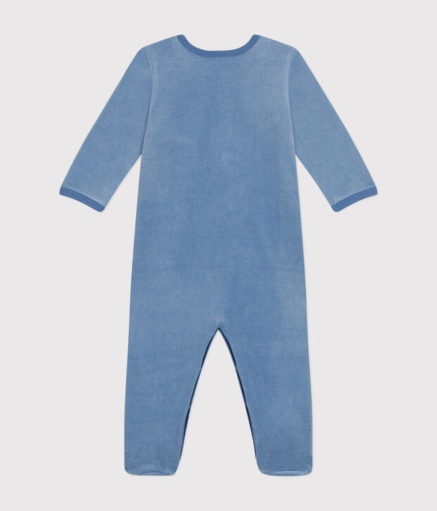 Babies' velour pyjamas blue