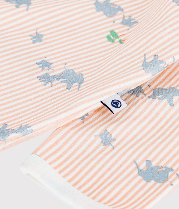 Babies' elephant print cotton pyjama suit white/multicolor